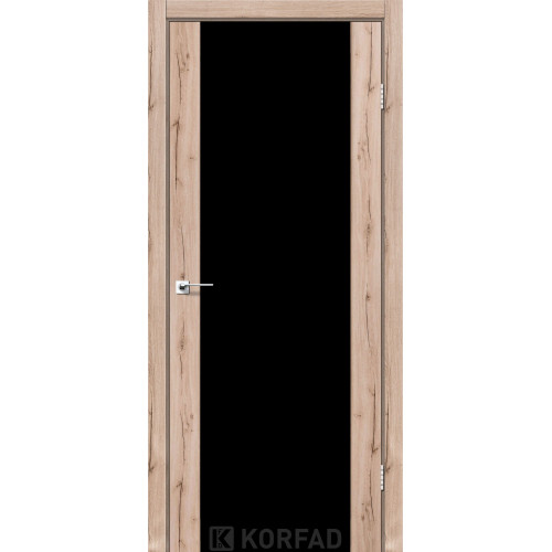 Межкомнатные двери KORFAD SANREMO SR-01 дуб тобакко черное стекло Межкомнатные двери KORFAD SANREMO SR-01 дуб тобакко черное стекло
