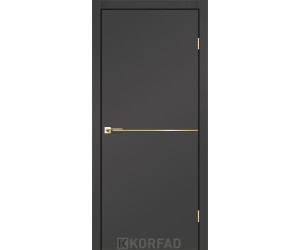 Межкомнатные двери KORFAD DLP-01 Super PET антрацит + декор gold