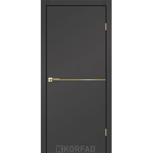 Межкомнатные двери KORFAD DLP-01 Super PET антрацит + декор gold