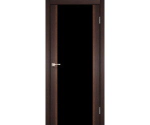 Межкомнатные двери KORFAD SANREMO SR-01 орех черное стекло