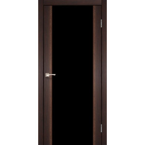Межкомнатные двери KORFAD SANREMO SR-01 орех черное стекло