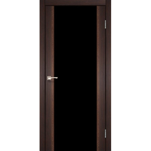 Межкомнатные двери KORFAD SANREMO SR-01 орех черное стекло Межкомнатные двери KORFAD SANREMO SR-01 орех черное стекло