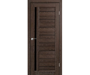 Межкомнатные двери KORFAD VENECIA DELUXE VND 02 дуб марсала стекло черное