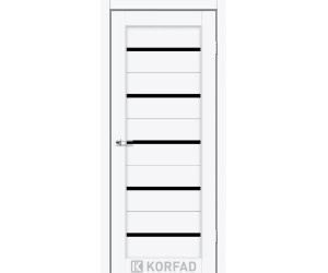 Межкомнатные двери KORFAD Porto PR-02 ясень белый черное стекло