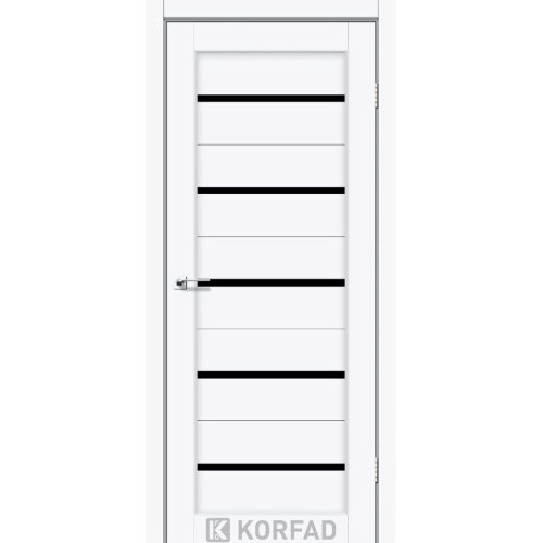 Межкомнатные двери KORFAD Porto PR-02 ясень белый черное стекло Межкомнатные двери KORFAD Porto PR-02 ясень белый черное стекло