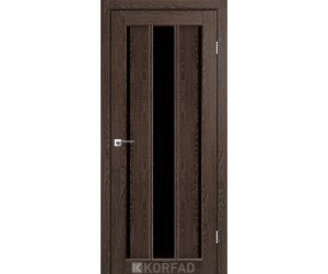 Межкомнатные двери KORFAD VENECIA DELUXE VND 04 дуб марсала черное стекло