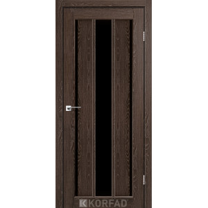 Межкомнатные двери KORFAD VENECIA DELUXE VND 04 дуб марсала черное стекло