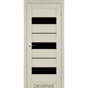 Межкомнатные двери KORFAD Porto PR-12 дуб беленый черное стекло