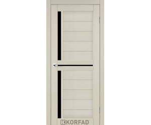 Межкомнатные двери KORFAD SCALEA SC-04 беленый дуб черное стекло