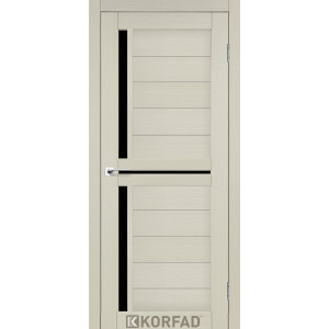 Межкомнатные двери KORFAD SCALEA SC-04 беленый дуб черное стекло