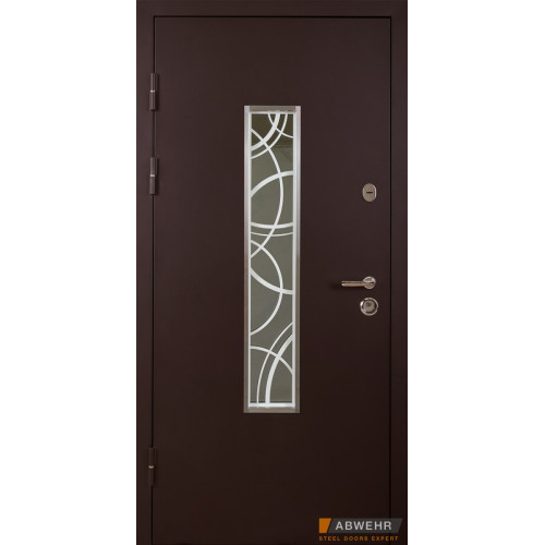 Вхідні двері модель Solid Glass (колір Ral 8019T / vinorit) комплектація Defender Вхідні двері модель Solid Glass (колір Ral 8019T / vinorit) комплектація Defender