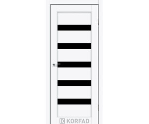 Межкомнатные двери KORFAD Porto PR-03 ясень белый черное стекло