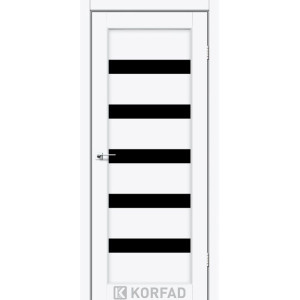 Межкомнатные двери KORFAD Porto PR-03 ясень белый черное стекло