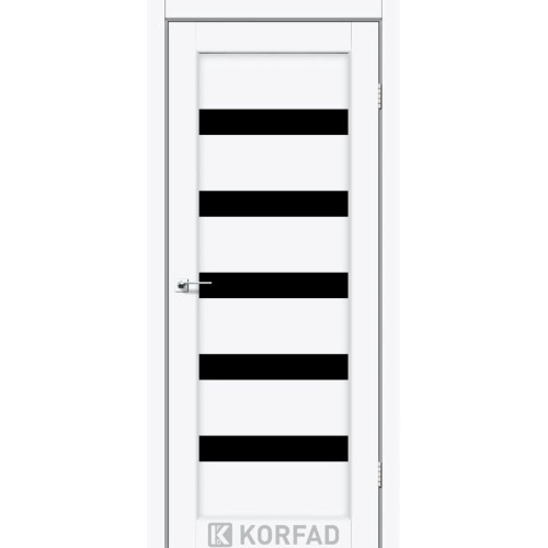 Межкомнатные двери KORFAD Porto PR-03 ясень белый черное стекло Межкомнатные двери KORFAD Porto PR-03 ясень белый черное стекло