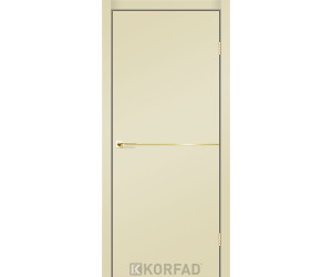 Межкомнатные двери KORFAD DLP-01 Super PET магнолия + декор gold