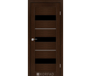 Межкомнатные двери KORFAD Porto Deluxe PD-12 венге черное стекло