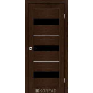 Межкомнатные двери KORFAD Porto Deluxe PD-12 венге черное стекло