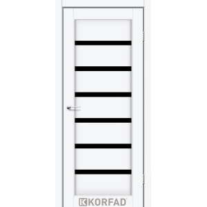 Межкомнатные двери KORFAD PORTO DELUXE PD-01 ясень белый черное стекло
