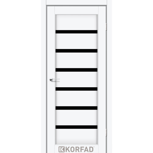 Межкомнатные двери KORFAD PORTO DELUXE PD-01 ясень белый черное стекло Межкомнатные двери KORFAD PORTO DELUXE PD-01 ясень белый черное стекло