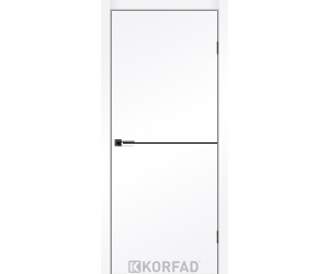 Межкомнатные двери KORFAD DLP-01 Super PET белый мат + декор чорный
