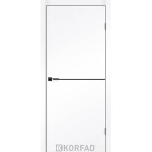 Межкомнатные двери KORFAD DLP-01 Super PET белый мат + декор чорный