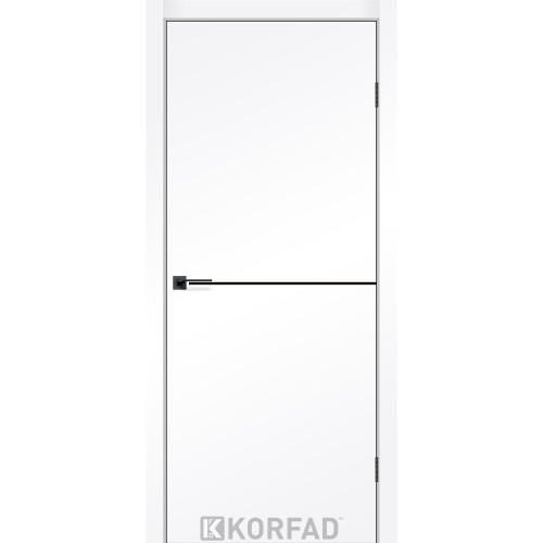Межкомнатные двери KORFAD DLP-01 Super PET белый мат + декор чорный Межкомнатные двери KORFAD DLP-01 Super PET белый мат + декор чорный