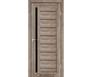 Межкомнатные двери KORFAD VENECIA DELUXE VND 02 еш вайт черное стекло