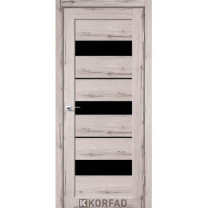 Межкомнатные двери KORFAD Porto PR-12 дуб нордик черное стекло