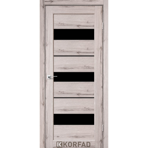 Межкомнатные двери KORFAD Porto PR-12 дуб нордик черное стекло Межкомнатные двери KORFAD Porto PR-12 дуб нордик черное стекло