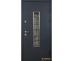 Вхідні двері модель Solid Glass (RAL 7021T/ vinorit) комплектація Defender