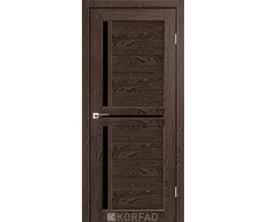 Межкомнатные двери KORFAD SCALEA SC-04 дуб марсала черное стекло