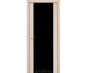 Межкомнатные двери KORFAD SANREMO SR-01 дуб беленый черное стекло