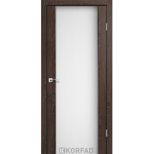 Межкомнатные двери KORFAD SANREMO SR-01 дуб марсала белое стекло