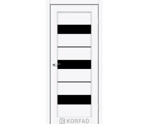 Межкомнатные двери KORFAD Porto PR-12 ясень белый черное стекло