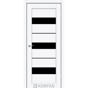 Межкомнатные двери KORFAD Porto PR-12 ясень белый черное стекло