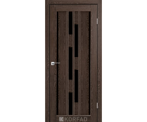Межкомнатные двери KORFAD VENECIA DELUXE VND 05 дуб марсала черное стекло
