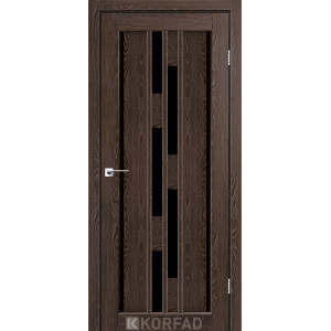 Межкомнатные двери KORFAD VENECIA DELUXE VND 05 дуб марсала черное стекло