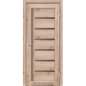 Межкомнатные двери KORFAD VALENTINO DELUXE VLD-01 дуб тобакко стекло бронза