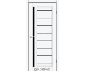 Межкомнатные двери KORFAD VENECIA DELUXE VND 02 белый ясень черное стекло