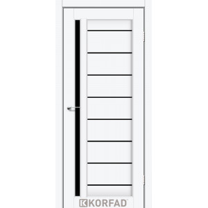 Межкомнатные двери KORFAD VENECIA DELUXE VND 02 белый ясень черное стекло