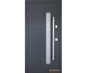 Вхідні двері зі склом модель Liberty Glass (Колір RAL 7016+Біла) комплектація Classic+