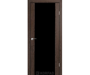 Межкомнатные двери KORFAD SANREMO SR-01 дуб марсала черное стекло